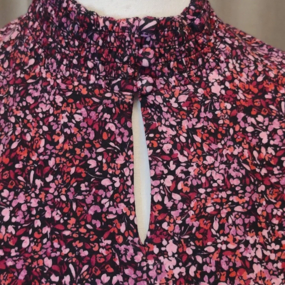 J. Jill mock neck cotton/modal print top
